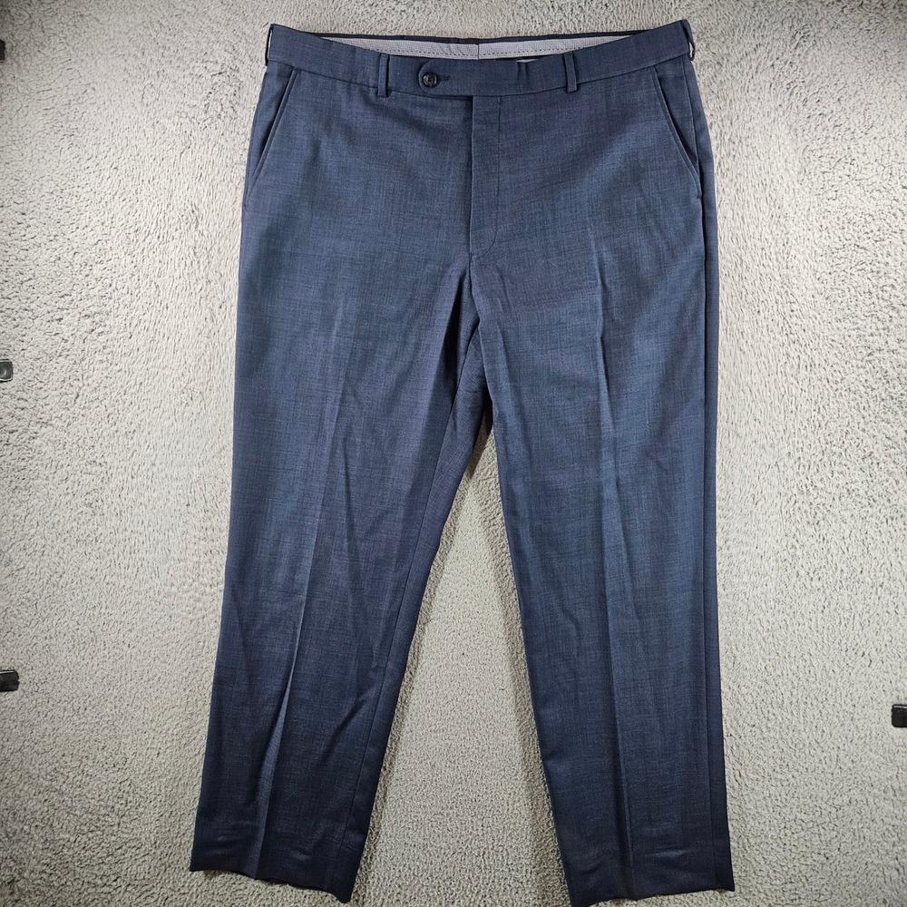 Ballin Mens Super 110s Wool Dress Pants Blue Flat Front Trousers 38x30 Canada